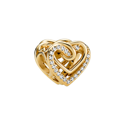 Pandora Moments Goudkleurige Entwined Hearts Bedel met 14 Karaat Gouden Plating 769270C01 