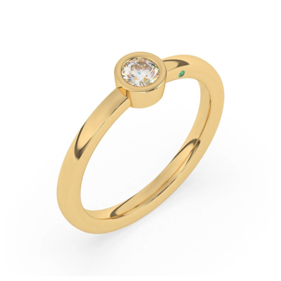 Diamo Diamonds 14 Karaat Gouden Ring Met Diamant 9-DD004-YG-20