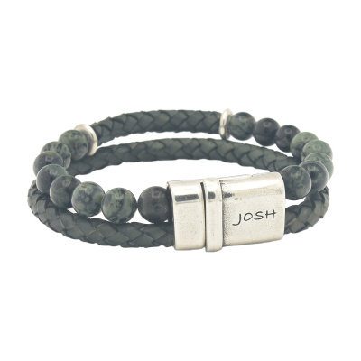 Josh Groene Leren Armband 09309-BRA-S/GREEN