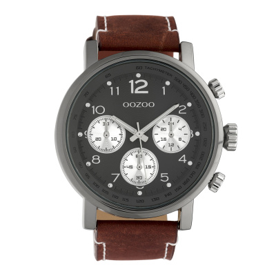 OOZOO Timepieces Bruin/Grijs horloge C10061 (48 mm)