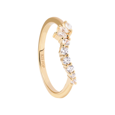 PD Paola The New Essentials 925 Sterling Zilveren Ring AN01-829 Met 18k Gouden Plating