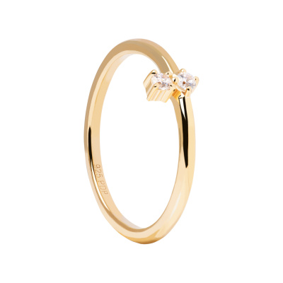 PD Paola The New Essentials 925 Sterling Zilveren Ring AN01-885 Met 18k Gouden Plating