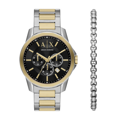 Armani Exchange Chronograaf Heren Horloge En Armband Giftset  AX7148SET