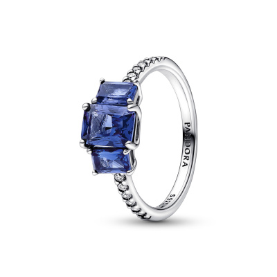 Pandora Timeless 925 Sterling Zilveren Blue Sparkling Ring 192389C01
