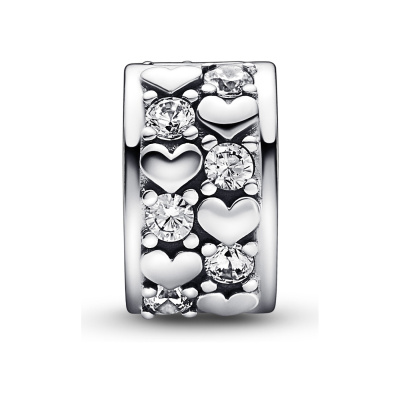 Pandora Moments 925 Sterling Zilveren Heart Clip Bedel 792235C01