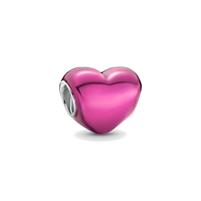 Pandora Moments 925 Sterling Zilveren Metallic Pink Heart Bedel 799291C03
