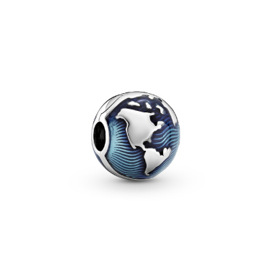 Pandora Places 925 Sterling Zilveren Blue Globe Clip Bedel 799429C01 