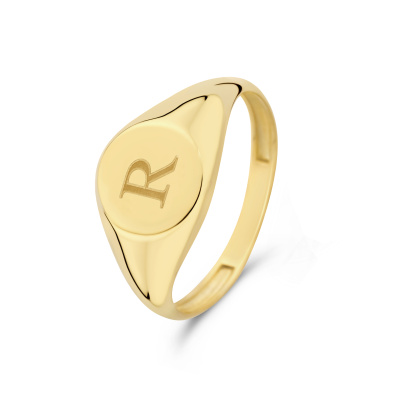 Isabel Bernard Le Marais Lauren 14 Karaat Gouden Initial Ring IB330034R (Letter: R)
