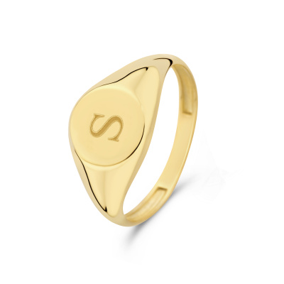 Isabel Bernard Le Marais Lauren 14 Karaat Gouden Initial Ring IB330034S (Letter: S)