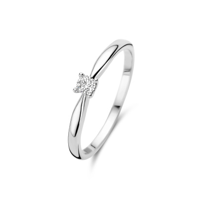 Isabel Bernard De la Paix Christine 14 karaat witgouden ring | diamant 0.10 ct | IBD330006
