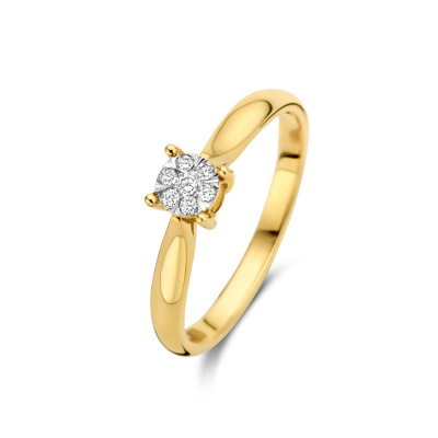 Isabel Bernard De la Paix Hanaé 14 karaat gouden ring | diamant 0.08 ct | IBD330007