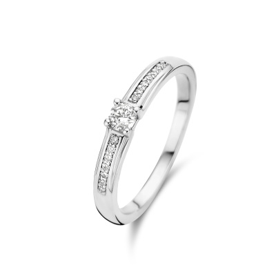 Isabel Bernard De la Paix Madeline 14 karaat witgouden ring | diamant 0.20 ct | IBD330017