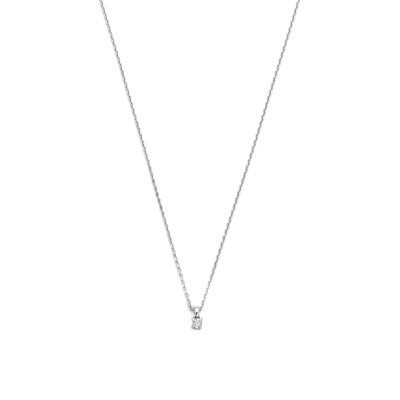 Isabel Bernard De la Paix Céline 14 karaat witgouden collier | diamant 0.05 ct | IBD350004