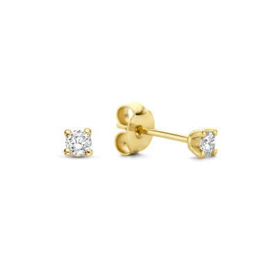 Isabel Bernard De la Paix Celesse 14 karaat gouden oorknoppen | diamant 0.14 ct | IBD360002