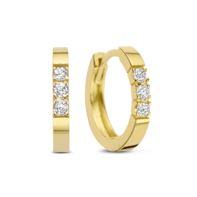 Isabel Bernard De la Paix Madeline 14 karaat gouden creolen | diamant 0.15 ct | IBD360018