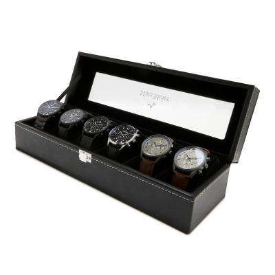 Mats Meier Mont Fort zwarte horlogebox voor 6 horloges