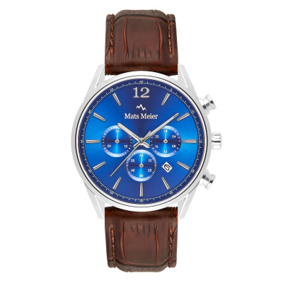 Mats Meier Grand Cornier Chrono Blauw/Bruin horloge MM00103