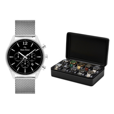 Mats Meier Mont Fort Horlogebox Zwart met Horloge Giftset MM90006