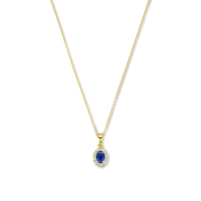 Parte Di Me Mia Colore Azure 925 Sterling Zilveren Gold Plated Ketting PDM34060 