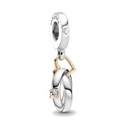 Pandora Moments 925 Sterling Zilveren Wedding Rings Bedel met 14 Karaat Gouden Plating 799319C01
